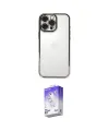 ieg™ iPhone 16 Pro Kılıf Vadi Minimal - Siyah Bilvis 5in1 3D Magic Cam Ekran Koruyucu