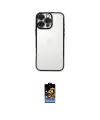 ieg™ iPhone 16 Pro Kılıf Vadi Minimal - Siyah Buffer Hayalet Cam Ekran Koruyucu