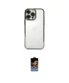 ieg™ iPhone 16 Pro Kılıf Vadi Minimal - Siyah Buffer Hayalet Cam Ekran Koruyucu