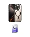 ieg™ iPhone 16 Pro Kılıf Yadigar Asil Koleksiyonu - Siyah Bilvis 5in1 5D Magic Hayalet Cam Ekran Koruyucu