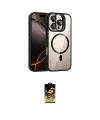 ieg™ iPhone 16 Pro Kılıf Yadigar Asil Koleksiyonu - Siyah Buffer Cam Ekran Koruyucu