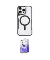 ieg™ iPhone 16 Pro Kılıf Yadigar Klasik Özel Seri - Siyah Bilvis 5in1 5D Magic Hayalet Cam Ekran Koruyucu