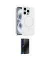 ieg™ iPhone 16 Pro Kılıf Yankı Form Serisi - Siyah 3D Antistatik Hayalet Cam Ekran Koruyucu