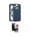 ieg™ iPhone 16 Pro Kılıf Yankı Form Serisi - Siyah 3D Antistatik Mat Seramik Nano Ekran Koruyucu