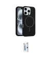 ieg™ iPhone 16 Pro Kılıf Yankı Form Serisi - Siyah Bilvis 0.18mm Plus Cam Ekran Koruyucu