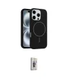 ieg™ iPhone 16 Pro Kılıf Yankı Form Serisi - Siyah Bilvis 3D Cam Ekran Koruyucu