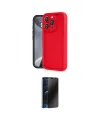 ieg™ iPhone 16 Pro Kılıf Yankı Yansıma Özel Seri - Siyah 3D Antistatik Hayalet Cam Ekran Koruyucu