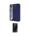 ieg™ iPhone 16 Pro Kılıf Yankı Yansıma Özel Seri - Siyah 3D Antistatik Hayalet Cam Ekran Koruyucu