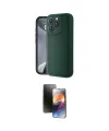 ieg™ iPhone 16 Pro Kılıf Yankı Yansıma Özel Seri - Siyah 3D Antistatik Mat Seramik Nano Ekran Koruyucu