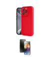 ieg™ iPhone 16 Pro Kılıf Yankı Yansıma Özel Seri - Siyah 3D Antistatik Mat Seramik Nano Ekran Koruyucu