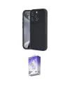 ieg™ iPhone 16 Pro Kılıf Yankı Yansıma Özel Seri - Siyah Bilvis 5in1 3D Magic Cam Ekran Koruyucu