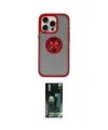 ieg™ iPhone 16 Pro Kılıf Yörünge Çizgi - Siyah 360 Mat Full Body Arka Koruyucu