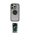 ieg™ iPhone 16 Pro Kılıf Yörünge Çizgi - Siyah 360 Mat Full Body Arka Koruyucu