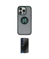 ieg™ iPhone 16 Pro Kılıf Yörünge Çizgi - Siyah 3D Antistatik Hayalet Cam Ekran Koruyucu