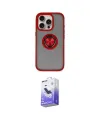 ieg™ iPhone 16 Pro Kılıf Yörünge Çizgi - Siyah Bilvis 5in1 5D Magic Hayalet Cam Ekran Koruyucu