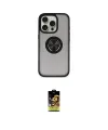 ieg™ iPhone 16 Pro Kılıf Yörünge Çizgi - Siyah Buffer Cam Ekran Koruyucu
