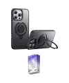 ieg™ iPhone 16 Pro Kılıf Zirve Çizgi Prime - Siyah Bilvis 5in1 3D Magic Cam Ekran Koruyucu