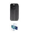ieg™ iPhone 16 Pro Kılıf Zirve Yansıma Serisi - Siyah 3D Antistatik Cam Ekran Koruyucu