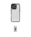 ieg™ iPhone 16 Pro Max Kılıf Ahenk Çizgi Serisi - Siyah Bilvis 3D Cam Ekran Koruyucu