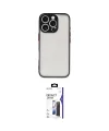 ieg™ iPhone 16 Pro Max Kılıf Ahenk Çizgi Serisi - Siyah Bilvis 3X AR Hayalet Cam Ekran Koruyucu