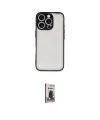 ieg™ iPhone 16 Pro Max Kılıf Ahenk Çizgi Serisi - Siyah Bilvis Hayalet Cam Ekran Koruyucu