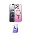 ieg™ iPhone 16 Pro Max Kılıf Ahenk Doku Özel Seri - Siyah Bilvis 5in1 5D Magic Hayalet Cam Ekran Koruyucu