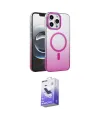 ieg™ iPhone 16 Pro Max Kılıf Ahenk Doku Özel Seri - Siyah Bilvis 5in1 5D Magic Hayalet Cam Ekran Koruyucu