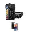 ieg™ iPhone 16 Pro Max Kılıf Ahenk Klasik - Siyah 3D Antistatik Mat Seramik Nano Ekran Koruyucu