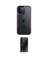 ieg™ iPhone 16 Pro Max Kılıf Akış Çizgi Koleksiyonu - Siyah 3D Antistatik Hayalet Cam Ekran Koruyucu