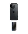 ieg™ iPhone 16 Pro Max Kılıf Akış Çizgi Koleksiyonu - Siyah 3D Antistatik Hayalet Cam Ekran Koruyucu