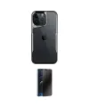 ieg™ iPhone 16 Pro Max Kılıf Akış Çizgi Koleksiyonu - Siyah 3D Antistatik Hayalet Cam Ekran Koruyucu