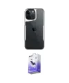 ieg™ iPhone 16 Pro Max Kılıf Akış Çizgi Koleksiyonu - Siyah Bilvis 5in1 5D Magic Hayalet Cam Ekran Koruyucu