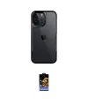 ieg™ iPhone 16 Pro Max Kılıf Akış Çizgi Koleksiyonu - Siyah Buffer Hayalet Cam Ekran Koruyucu