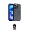 ieg™ iPhone 16 Pro Max Kılıf Atlas Asil Prime - Siyah Buffer Hayalet Cam Ekran Koruyucu
