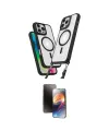 ieg™ iPhone 16 Pro Max Kılıf Atlas Doku Koleksiyonu - Siyah 3D Antistatik Mat Seramik Nano Ekran Koruyucu