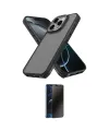 ieg™ iPhone 16 Pro Max Kılıf Atlas Form - Siyah 3D Antistatik Hayalet Cam Ekran Koruyucu