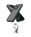 ieg™ iPhone 16 Pro Max Kılıf Atlas Form - Siyah Bilvis 3X AR Hayalet Cam Ekran Koruyucu