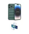 ieg™ iPhone 16 Pro Max Kılıf Atlas Koleksiyonu - Siyah 3D Antistatik Cam Ekran Koruyucu