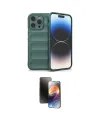 ieg™ iPhone 16 Pro Max Kılıf Atlas Koleksiyonu - Siyah 3D Antistatik Mat Seramik Nano Ekran Koruyucu