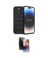 ieg™ iPhone 16 Pro Max Kılıf Atlas Koleksiyonu - Siyah 3D Antistatik Mat Seramik Nano Ekran Koruyucu