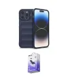 ieg™ iPhone 16 Pro Max Kılıf Atlas Koleksiyonu - Siyah Bilvis 5in1 5D Magic Hayalet Cam Ekran Koruyucu
