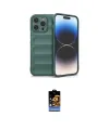 ieg™ iPhone 16 Pro Max Kılıf Atlas Koleksiyonu - Siyah Buffer Hayalet Cam Ekran Koruyucu