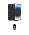 ieg™ iPhone 16 Pro Max Kılıf Atlas Koleksiyonu - Siyah Buffer Hayalet Cam Ekran Koruyucu