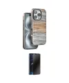ieg™ iPhone 16 Pro Max Kılıf Atlas Minimal Özel Seri - Siyah 3D Antistatik Hayalet Cam Ekran Koruyucu