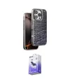 ieg™ iPhone 16 Pro Max Kılıf Atlas Minimal Özel Seri - Siyah Bilvis 5in1 5D Magic Hayalet Cam Ekran Koruyucu