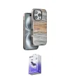 ieg™ iPhone 16 Pro Max Kılıf Atlas Minimal Özel Seri - Siyah Bilvis 5in1 5D Magic Hayalet Cam Ekran Koruyucu