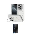 ieg™ iPhone 16 Pro Max Kılıf Çekirdek Klasik - Siyah 3D Antistatik Hayalet Cam Ekran Koruyucu