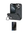 ieg™ iPhone 16 Pro Max Kılıf Çekirdek Klasik - Siyah 3D Antistatik Hayalet Cam Ekran Koruyucu