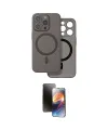 ieg™ iPhone 16 Pro Max Kılıf Çekirdek Klasik - Siyah 3D Antistatik Mat Seramik Nano Ekran Koruyucu