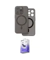 ieg™ iPhone 16 Pro Max Kılıf Çekirdek Klasik - Siyah Bilvis 5in1 5D Magic Hayalet Cam Ekran Koruyucu